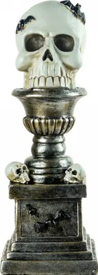 Produktbild von Deko Büste mit Totenschädel & Fledermäusen 28cm