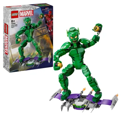 Produktbild von LEGO Marvel Green Goblin Baufigur, bewegliches Superschurken-Bauspielzeug für Kinder ab 8 Jahren, Jungen & Mädchen, Spider-Man Universum Set mit Gleiter & Kürbisbomben, Superhelden-Geschenkidee 76284