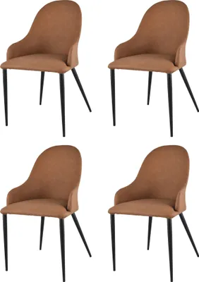 Four identical chairs are arranged in a two-by-two grid against a white background.