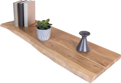 Produktbild von Holzplatte Arya mit echter Baumkante (einseitig), 100 x 30 cm, Akazienholz naturfarben, massiv & lackiert