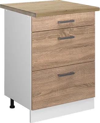 Zdjęcie produktu dla Szafka dolna do kuchni Vicco R-Line Sonoma 60 cm z szufladami, BP Dąb, Model 46103