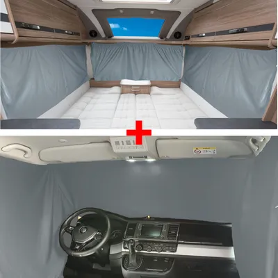 Produktbild von Blickdichtes Gardinen-Set für VW T4 (Blackout)