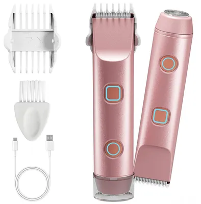 Imagen del producto de Depiladora eléctrica 2 en 1 para mujeres, recortadora de bikini, apta para uso en seco y húmedo, resistente al agua (IPX7), depiladora eléctrica para el vello púbico, sin dolor, para uso corporal