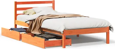 Obrázek produktu pro vidaXL Postel z masivu bez matrace vosk hnědá 75x190 cm borovice