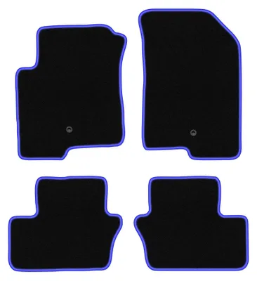 Zdjęcie produktu dla Dywaniki samochodowe welurowe CARLUX-BLUE do: Dodge Caliber (2006-2011, hatchback) czarne z niebieskim obszyciem, z mocowaniami