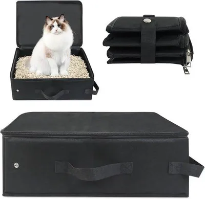 Produktbild von Famanu Tragbare Katzenbox Wasserfest - Faltbar mit Deckel