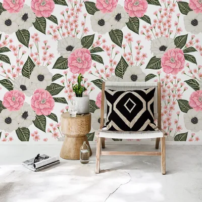 Produktbild von Coloray Fototapete 208x146 cm Latextapete Magicstick - Utensilien-Floral Camelias Blumen