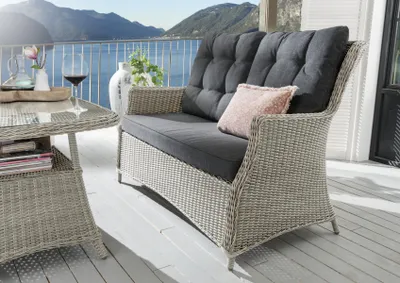 Produktbild von Destiny Loungesofa CASA 2-Sitzer, inkl. Auflagen, Polyrattan, vintage weiß