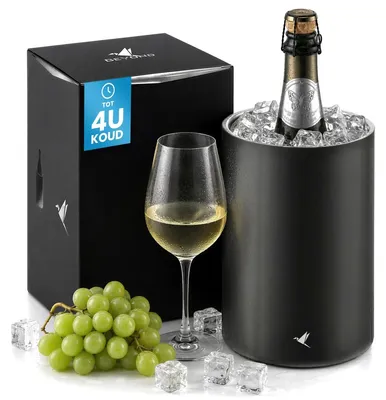 Produktbild von Flaschenkühler Sektkühler Champagnerkühler - Doppelwandig - Edelstahl - Schwarz