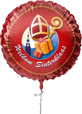 Productafbeelding van Haza Whitebeard folieballon: Welkom, Sinterklaas!