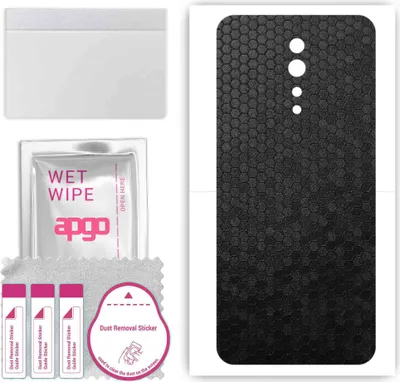 Produktbild von apgo Rückseite Schutzfolie, Skin, kompatibel mit Oppo Reno Z, Hinten Displayschutzfolie aus Vinylfolie, kratzfest, einfache Montage - Schwarze Honigwabe