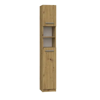 Produktbild von CDF Bad-Hochschrank Marbela | Farbe: Eiche Artisan | Modernes Badregal | Ablagefläche | Geräumige Einlegeböden | Türen | Einfache Montage | Universal | Stilvolle Griffe
