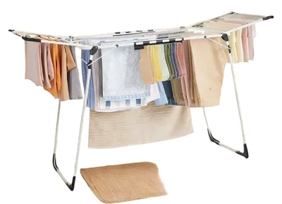 Produktbild von Wäscheständer – Platzsparender Flügelständer – faltbar – Stahl und PP – 56,5 x 173 x 96,5 cm