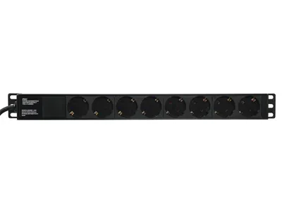 Obrázek produktu pro Eurolite 30240215 Stromverteilereinheit (PDU) 8 AC-Ausgänge 1U Schwarz (30240215)