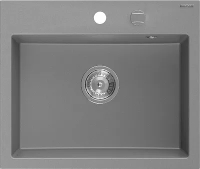 Produktbild von Mexen Oscar Granitspüle 1-beckig 580 x 490 mm, grau, Siphon Chrom - 6519581000-71