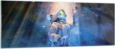 Produktbild von Bilder auf glas - Einteilig - Astronaut Licht Kosmos - 140x50cm - Glasbilder - Wandbilder - Bilder - zum Aufhängen bereit - Wanddekoration aus Glas - Glas Bilder - Wandbild auf Glas - GAB140x50-4672