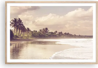Produktbild von Gerahmtes Poster - Rahmen in heller Eiche - Palmen Strand Wasser - 91,5x61 cm - Wand Bild - Wanddeko - Wandbilder - Kunstposter - Wandposter - Bilderrahmen - Bilder - Kunstdruck - P2NAA91x61-4917