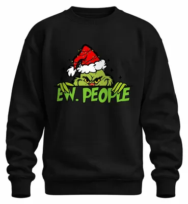 Obrázok produktu pre EW. PEOPLE Christmas grinch sarcastic Christmas gift uni mikina, čierna, L