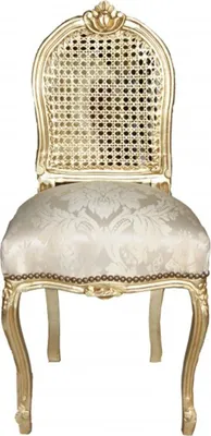 Produktbild von Casa Padrino Barock Damen Stuhl Gold Muster / Gold - Schminkstuhl