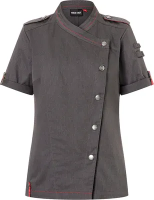 Produktbild von KARLOWSKY Damen Kochjacke Denim-Style ROCK-CHEF® Kurzarm Schwarz 52