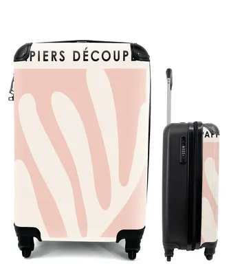 Produktbild von MuchoWow® Koffer Handgepäck Trolley Rollkoffer Kleine Reisekoffer mit 4 Rollen - Matisse - Rosa - Pastell - Abstrakt - Cabin Size < 55x40x23 cm & 55x40x20 cm - Fotokoffer - Kabinenkoffer - Boardgepäck - Reise-Box - Reisekoffer - Reisegepäck - Koffer mit Bild - Trolley für Kinder
