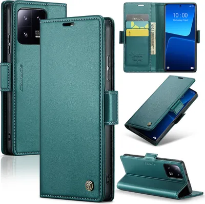 Immagine prodotto di Custodia Xiaomi 13 Pro, Custodia in pelle con portafoglio e carta, cover protettiva con supporto per Xiaomi 13 Pro verde