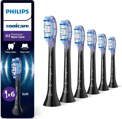 A set of Philips Sonicare G3 Premium Gum Care toothbrush heads on a white background.