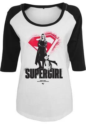 Produktbild von Supergirl Langarmshirt Damen She's Not A Sidekick weiß/schwarz S