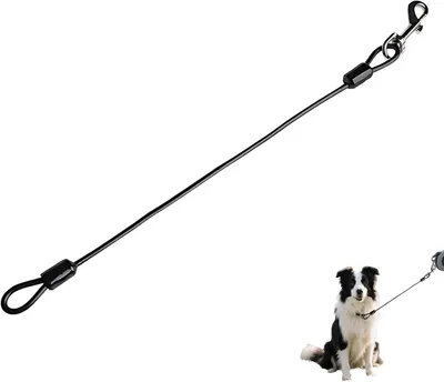 Productafbeelding van Bissbestendige hondenlijn van 48 cm - Robuuste stalen lijn voor honden