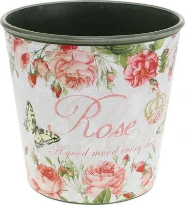 Produktbild von Pflanzgefäß mit Rosendekor für Blumenarrangements und Tischdeko