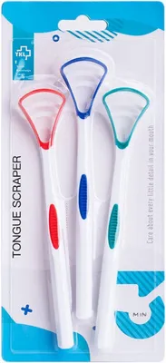 Image de Grattoir à langue Kit de nettoyage de la langue 3 couleurs Brosse à langue 3 paquets