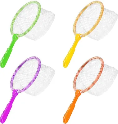 Produktbild von 4 Stš¹ck Kinder Fischernetz 23cm Bunt Insektenf?nger Strandspielzeug