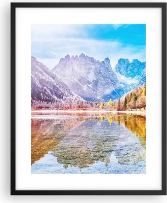 Produktbild von Gerahmtes Poster - Schwarzer Rahmen - Herbst Landschaft Berge - 40x50 cm - Wand Bild - Wanddeko - Wandbilder - Kunstposter - Wandposter - Bilderrahmen - Bilder - Kunstdruck - P2BPA40x50-4624