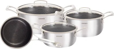 Produktbild von Arbaer 7-teiliges Induktionskochgeschirr mit wabenförmiger Antihaftbeschichtung