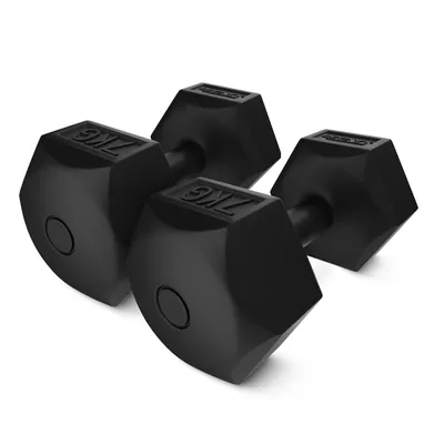 Produktbild von 4FIZJO Bitumen Kurzhanteln Set 2 x 7 kg, PVC, Hexagon, rutschfest, bodenschonend