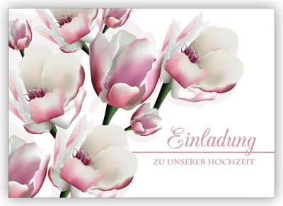 Produktbild von Zauberhafte Einladungskarte mit leichten Blüten für Brautpaare: Einladung zu unserer Hochzeit