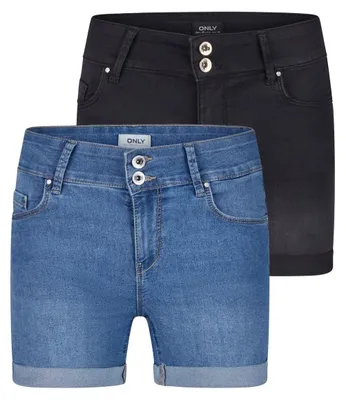 Produktbild von ONLY Jeans Shorts Damen Stretch Kurz Skinny Fit Mid Waist ONLCARMEN 2er Pack Kur