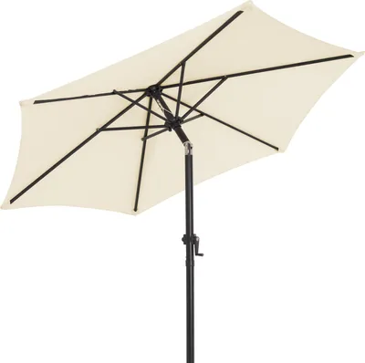 Produktbild von Kingsleeve® Sonnenschirm Balkon 200cm UV Schutz 80+ mit Schutzhülle Kurbel Strandschirm Neigbar Wasserabweisend Aluminium Windöffnung Gartenschirm Beige