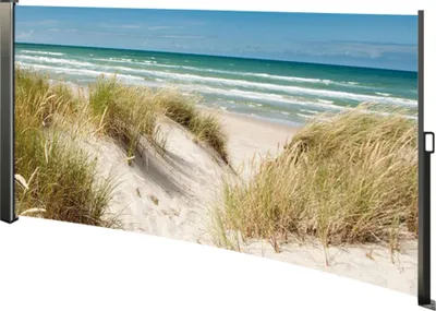 Produktbild von Seitenmarkise ausziehbar rechts, 160 cm hoch, Seitenrollo mit Fotodruck Ostsee