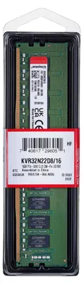 Produktbild von Kingston Technology ValueRAM , 16 GB, 1 x 16 GB, DDR4, 288-pin DIMM, Schwarz, Grün