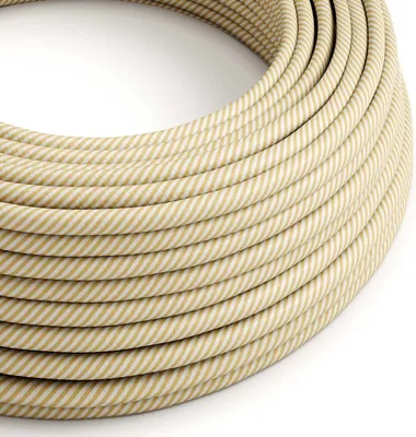 Immagine prodotto di Creative-Cables Cavo elettrico rivestito in tessuto, Crema-Nocciola ERM53, 10 m, Rotondo effetto seta, 2 x 0,75 mm²