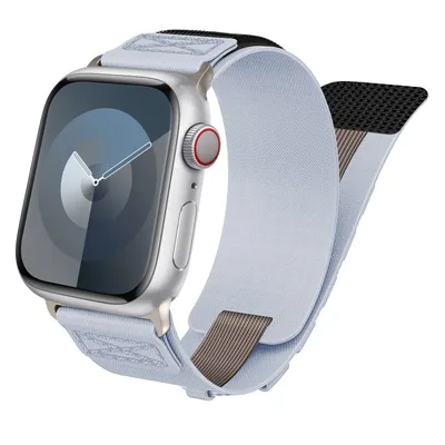 Produktbild von Für Apple Watch SE 2023 44mm Design Geflochtenes Nylon Ersatz Armband Hellblau