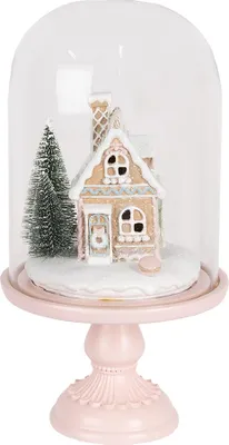 Image de Clayre & Eef Décoration de Noël avec éclairage LED Ø 17x30 cm Rose Plastique