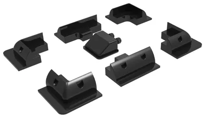 ABS-Solarpanel-Montageset, 7-teilig, Spoilerhalter, Schwarz