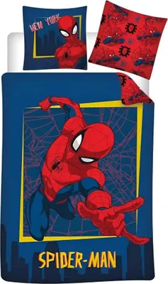 Produktbild von Marvel Spider-Man Jungen Flanell Bettwäsche Set 135-140x200 65x65 cm Baumwolle