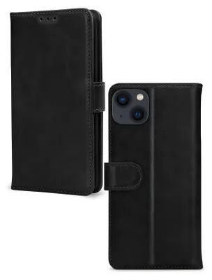 Produktbild von Mobilize Wallet iPhone 13 Mini Hülle Echtes Leder Klapphülle Geldbörse - Schwarz