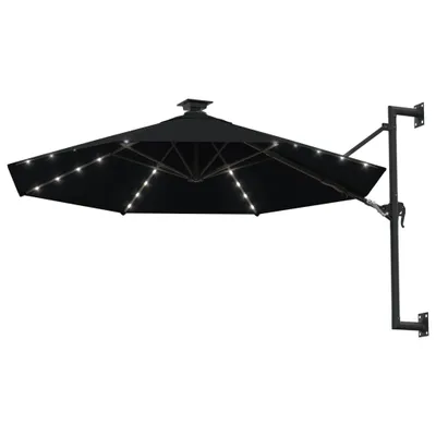 Immagine prodotto di vidaXL Ombrellone da parete con LED 300 cm nero