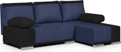 Produktbild von Ecksofa mit Schlaffunktion DRED - Marineblau/Schwarz