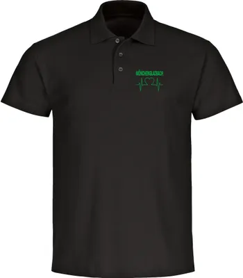 Produktbild von multifanshop Poloshirt - Mönchengladbach - Herzschlag, schwarz, Größe S
