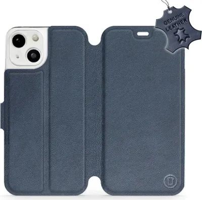Immagine prodotto di Custodia in vera pelle per iPhone 13, Mobiwear Leather, blu scuro